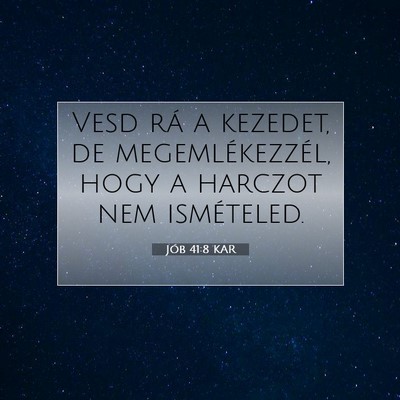 Jób 41:8 Bibliai vers magyarázata