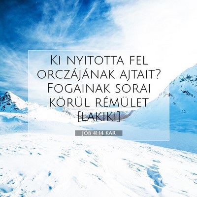 Jób 41:14 Bibliai vers magyarázata