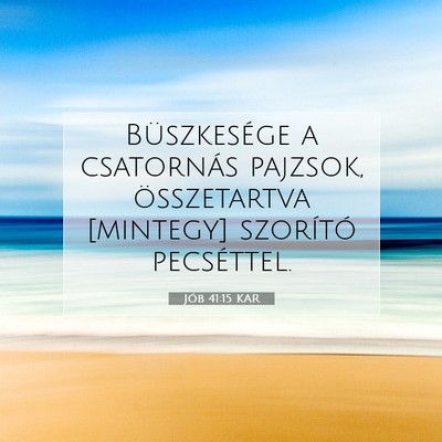 Jób 41:15 Bibliai vers magyarázata