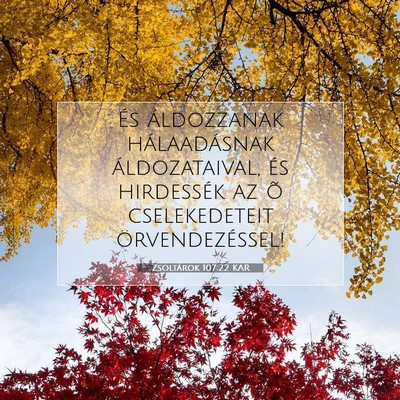 Zsoltárok 107:22 KAR Bibliai verskép