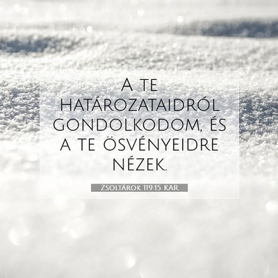 Zsoltárok 119:15 KAR Bibliai verskép