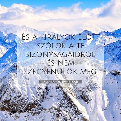 Zsoltárok 119:46 Bibliai vers magyarázata