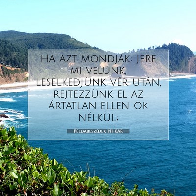 Példabeszédek 1:11 Bibliai vers magyarázata