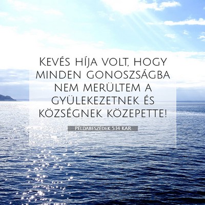 Példabeszédek 5:14 KAR Bibliai verskép
