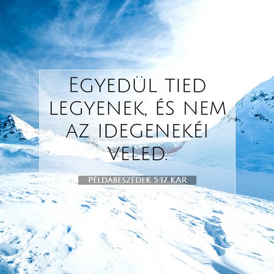 Példabeszédek 5:17 Bibliai vers magyarázata