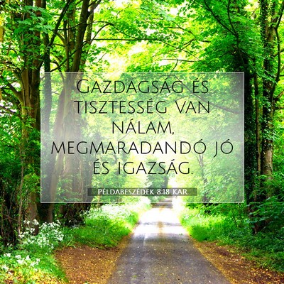 Példabeszédek 8:18 KAR Bibliai verskép