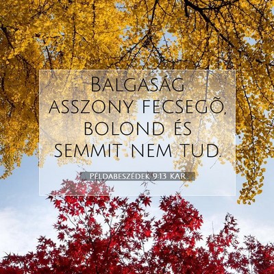 Példabeszédek 9:13 KAR Bibliai verskép