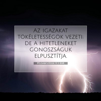 Példabeszédek 11:3 KAR Bibliai verskép