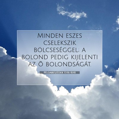 Példabeszédek 13:16 KAR Bibliai verskép