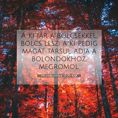 Példabeszédek 13:20 KAR Bibliai verskép