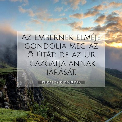 Példabeszédek 16:9 KAR Bibliai verskép