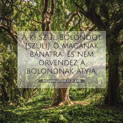 Példabeszédek 17:21 KAR Bibliai verskép