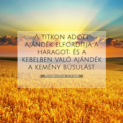 Példabeszédek 21:14 KAR Bibliai verskép