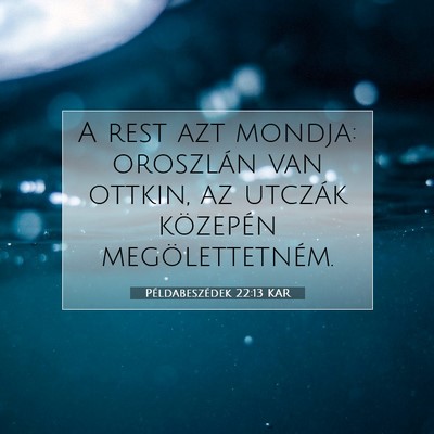 Példabeszédek 22:13 KAR Bibliai verskép