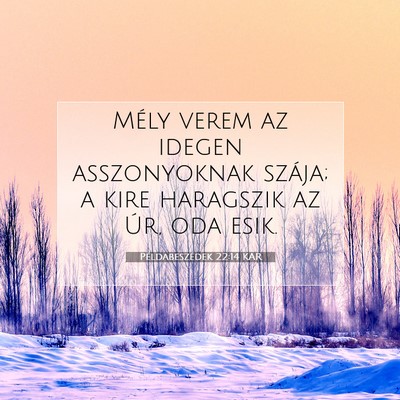 Példabeszédek 22:14 KAR Bibliai verskép