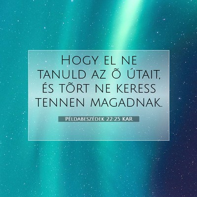 Példabeszédek 22:25 Bibliai vers magyarázata