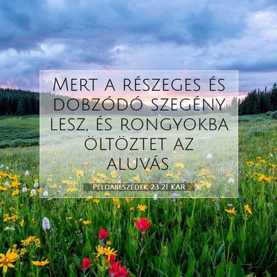 Példabeszédek 23:21 KAR Bibliai verskép