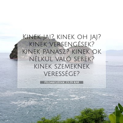 Példabeszédek 23:29 KAR Bibliai verskép