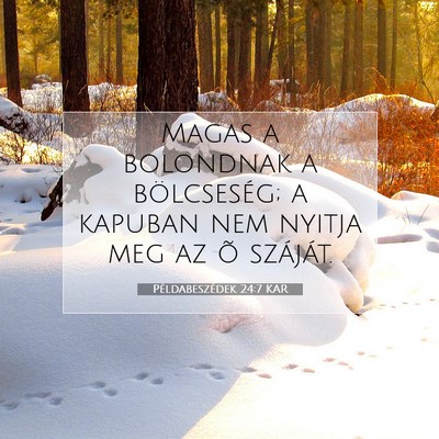 Példabeszédek 24:7 KAR Bibliai verskép