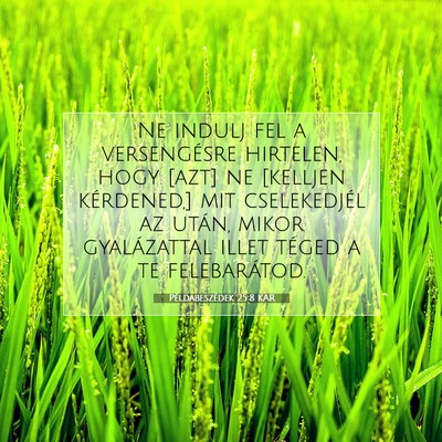 Példabeszédek 25:8 KAR Bibliai verskép