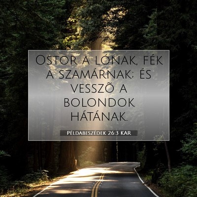 Példabeszédek 26:3 KAR Bibliai verskép