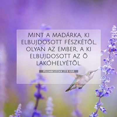 Példabeszédek 27:8 KAR Bibliai verskép