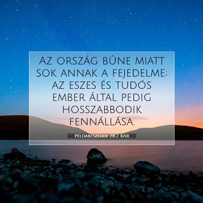 Példabeszédek 28:2 KAR Bibliai verskép