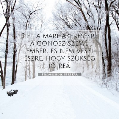 Példabeszédek 28:22 KAR Bibliai verskép