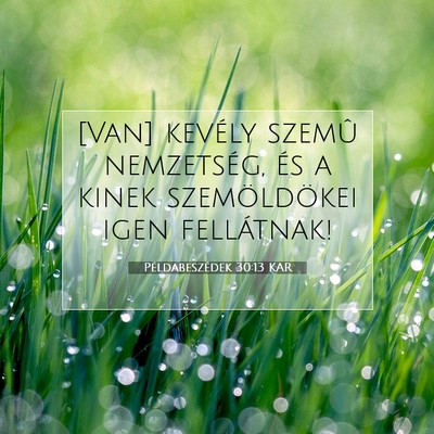 Példabeszédek 30:13 KAR Bibliai verskép