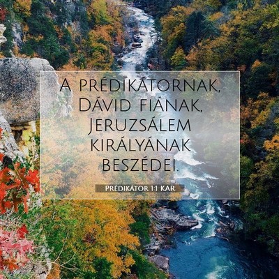 Prédikátor 1:1 Bibliai vers magyarázata