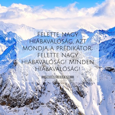 Prédikátor 1:2 Bibliai vers magyarázata