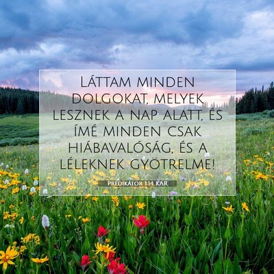 Prédikátor 1:14 Bibliai vers magyarázata