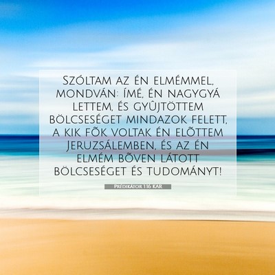 Prédikátor 1:16 Bibliai vers magyarázata