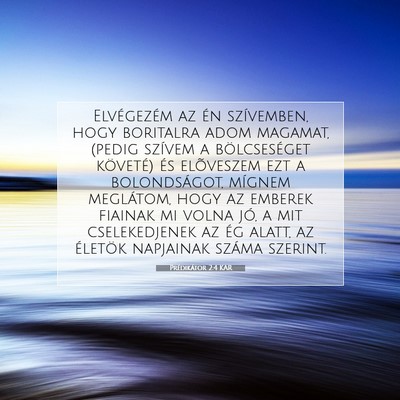 Prédikátor 2:4 KAR Bibliai verskép