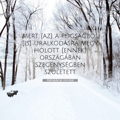 Prédikátor 4:14 KAR Bibliai verskép