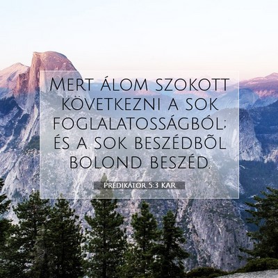 Prédikátor 5:3 KAR Bibliai verskép