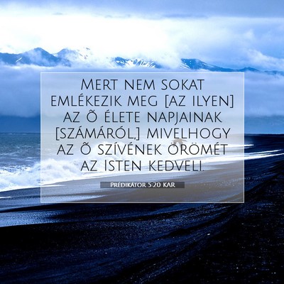 Prédikátor 5:20 KAR Bibliai verskép