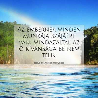 Prédikátor 6:7 KAR Bibliai verskép