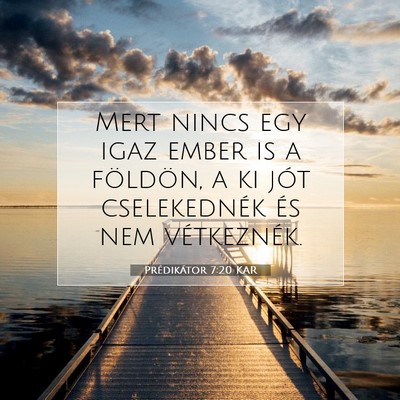 Prédikátor 7:20 KAR Bibliai verskép