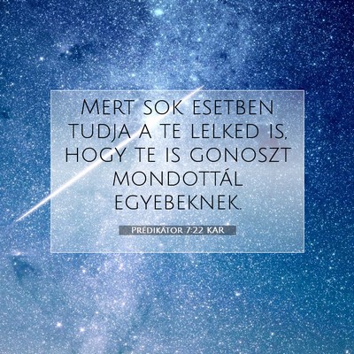 Prédikátor 7:22 KAR Bibliai verskép