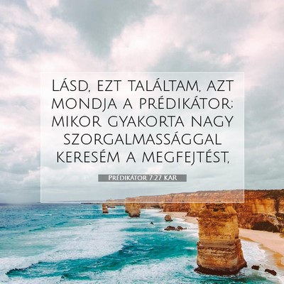 Prédikátor 7:27 KAR Bibliai verskép
