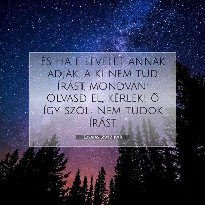 Ézsaiás 29:12 Bibliai vers magyarázata