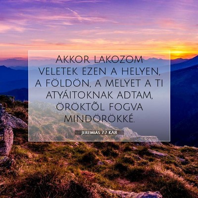 Jeremiás 7:7 KAR Bibliai verskép