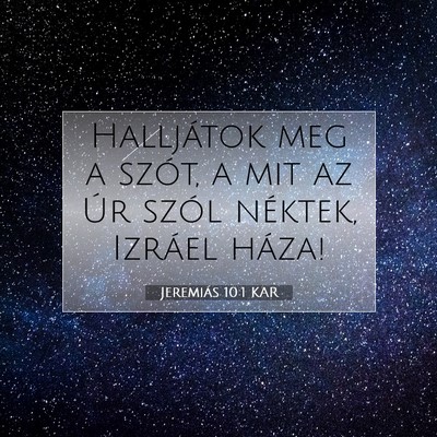 Jeremiás 10:1 KAR Bibliai verskép
