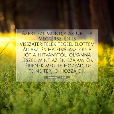 Jeremiás 15:19 KAR Bibliai verskép