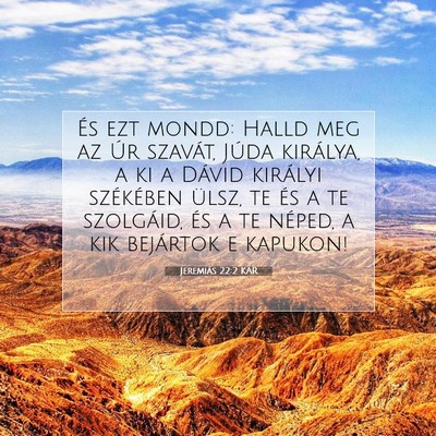 Jeremiás 22:2 KAR Bibliai verskép