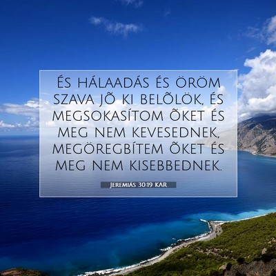 Jeremiás 30:19 KAR Bibliai verskép