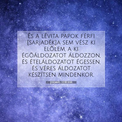 Jeremiás 33:18 KAR Bibliai verskép