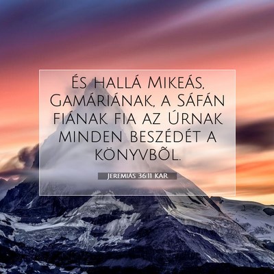 Jeremiás 36:11 KAR Bibliai verskép