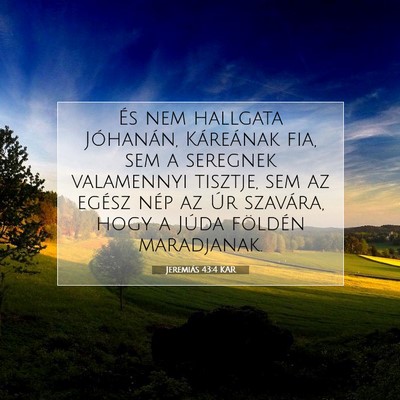 Jeremiás 43:4 KAR Bibliai verskép